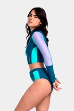 Panty Tiro Alto Huli Dark Teal Verde Mujer