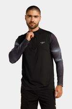 Camiseta Manga Larga Sunshirt Dot Mesh Coin Negro Hombre