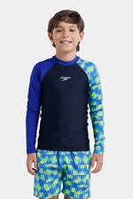 Camiseta Manga Larga Sunshine Check Deep azul Junior Niño