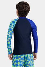 Camiseta Manga Larga Sunshine Check Deep azul Junior Niño