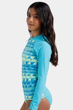 Camiseta Manga Larga Sunshine Geo Temple Azul Niña