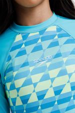 Camiseta Manga Larga Sunshine Geo Temple Azul Niña