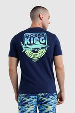 Camiseta Manga Corta Midnight Shark Azul Hombre