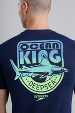 Camiseta Manga Corta Midnight Shark Azul Hombre