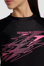 Camiseta manga larga Sunshine Dooted Soaring Negro Mujer