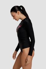 Camiseta manga larga Sunshine Dooted Soaring Negro Mujer