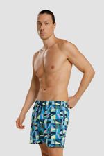 Pantaloneta Boom Grid 16 Pulgadas Azul Hombre