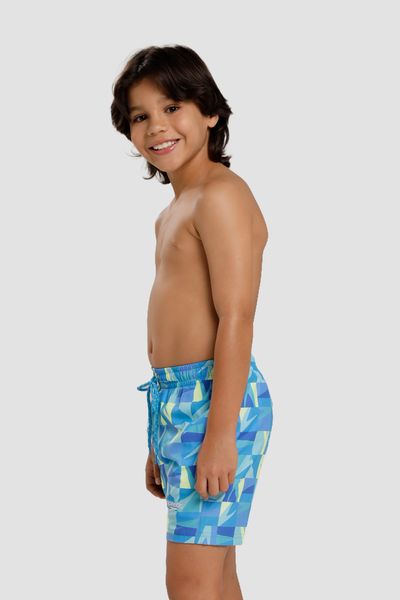 Pantaloneta Boom Grid Aqua  15 Pulgadas Niños