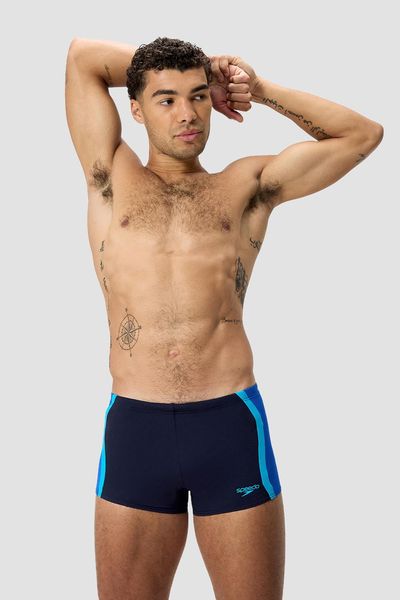 Pantaloneta de baño Aquashort Solid Splice azul hombre