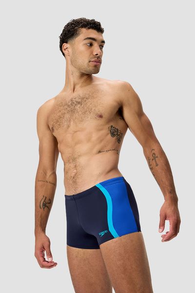 Pantaloneta de baño Aquashort Solid Splice azul hombre