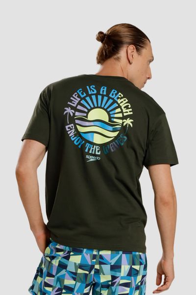 Camiseta manga corta Desert South verde hombre