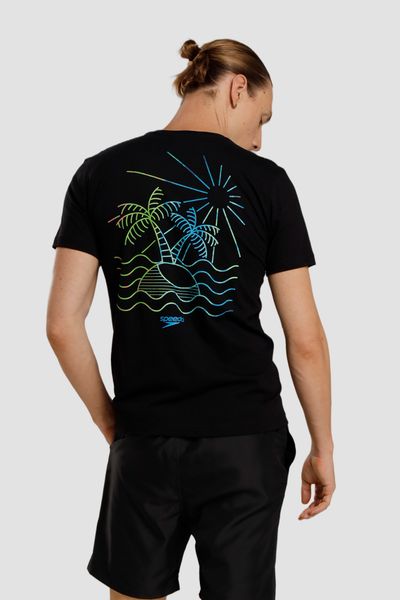 Camiseta manga corta Silver Petal negra hombre