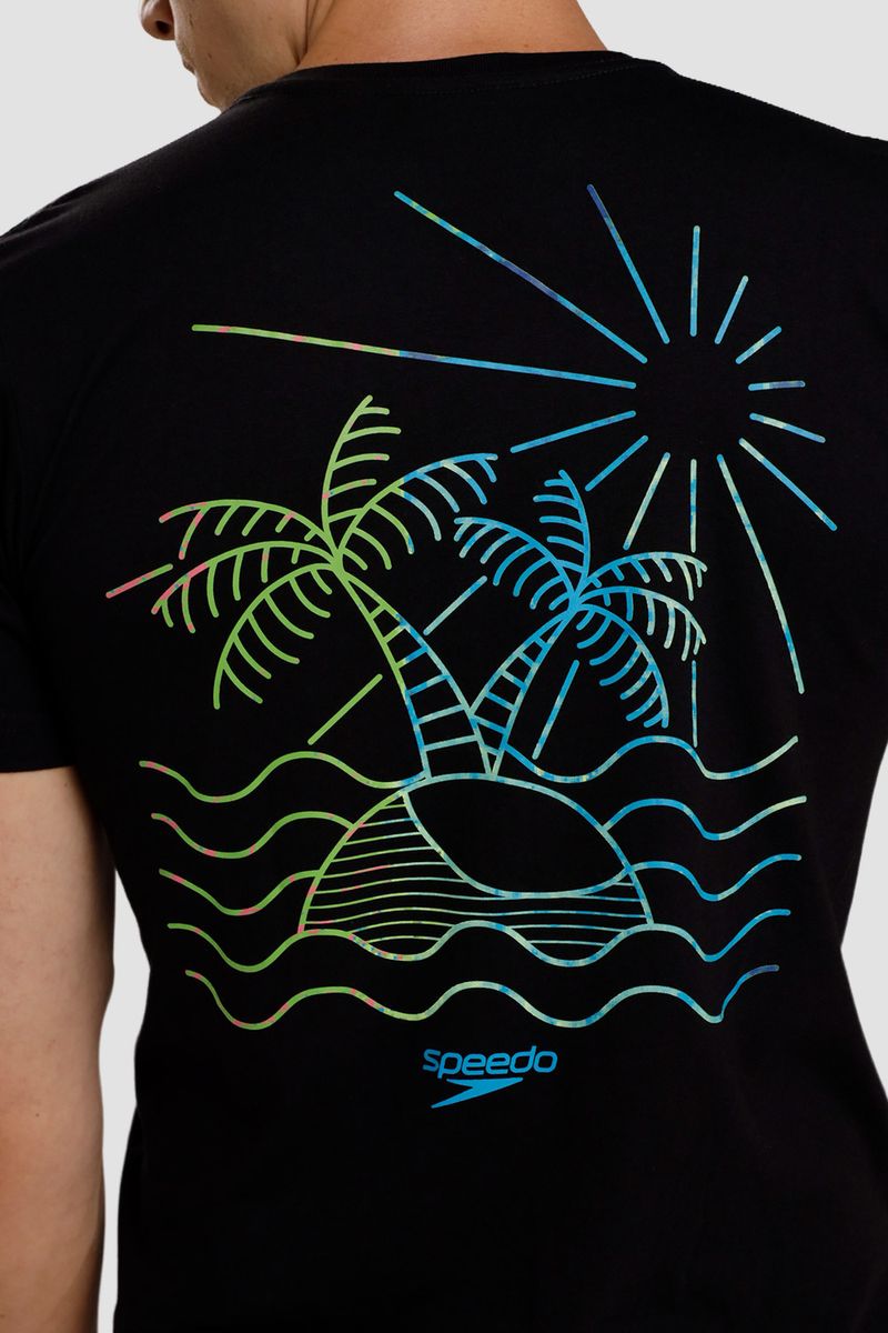Camiseta Manga Corta Silver Petal Negro Hombre