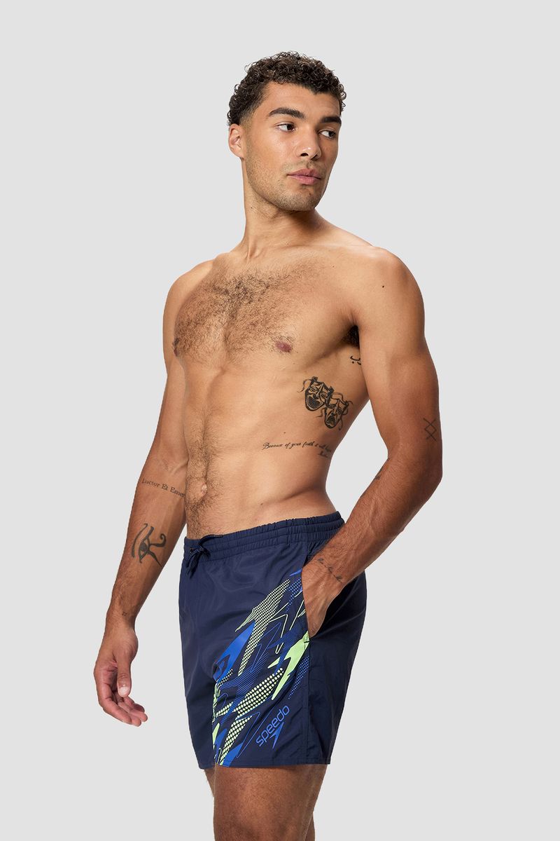 Pantaloneta Medley Logo 16 Pulgadas Azul Hombre