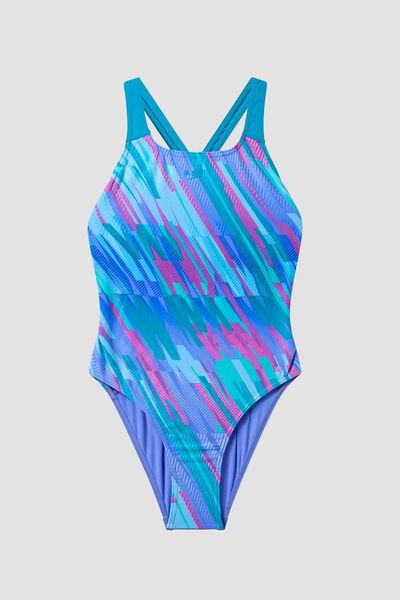 Vestido de baño Powerback Print azul niña
