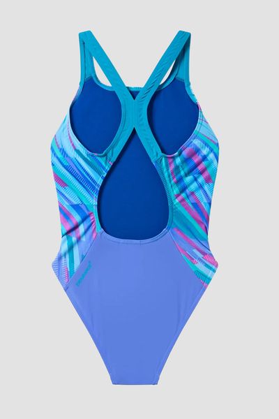 Vestido de baño Powerback Print azul niña